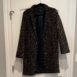 Stylish Leopard Print Teddy Jacket